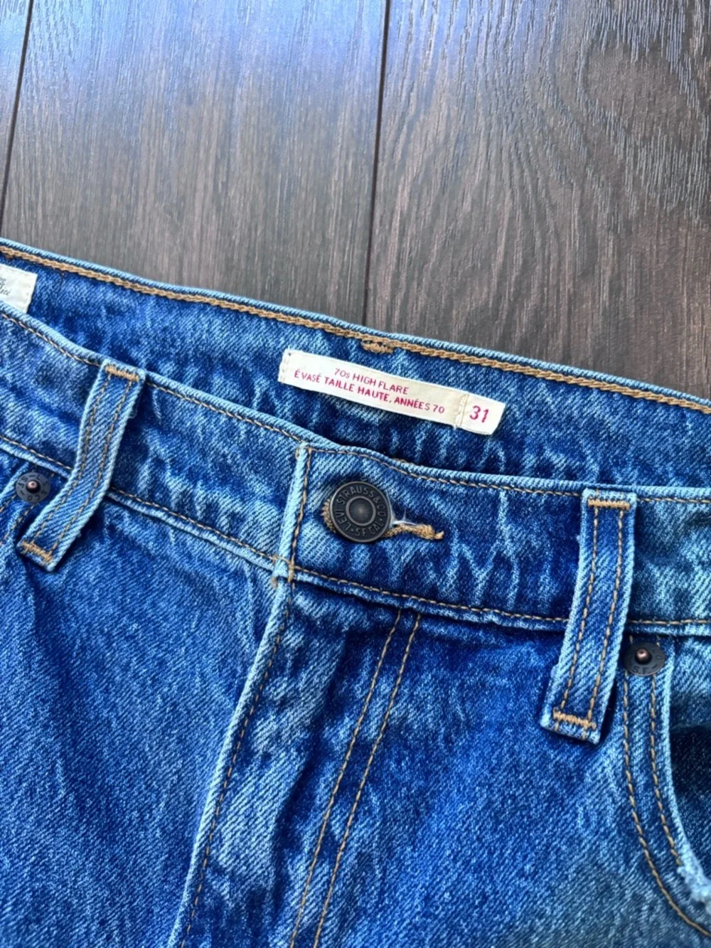 LEVI’S 70s High Waited Flare Jeans Denim Size 31 - Picture 2 of 16